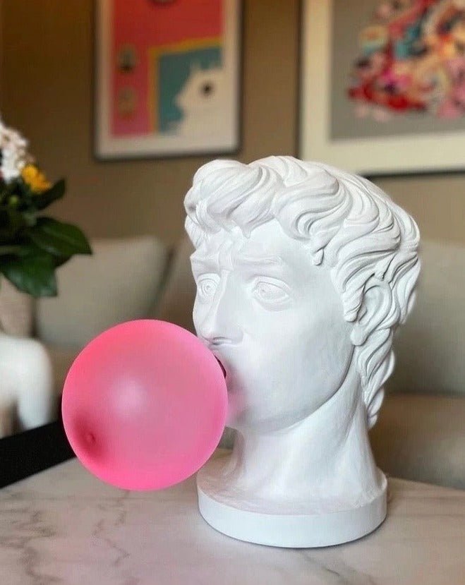 Naughty David Popping Gum – Lampada da Tavolo di Design Moderna e Divertente | Luce Decorativa per Comodino