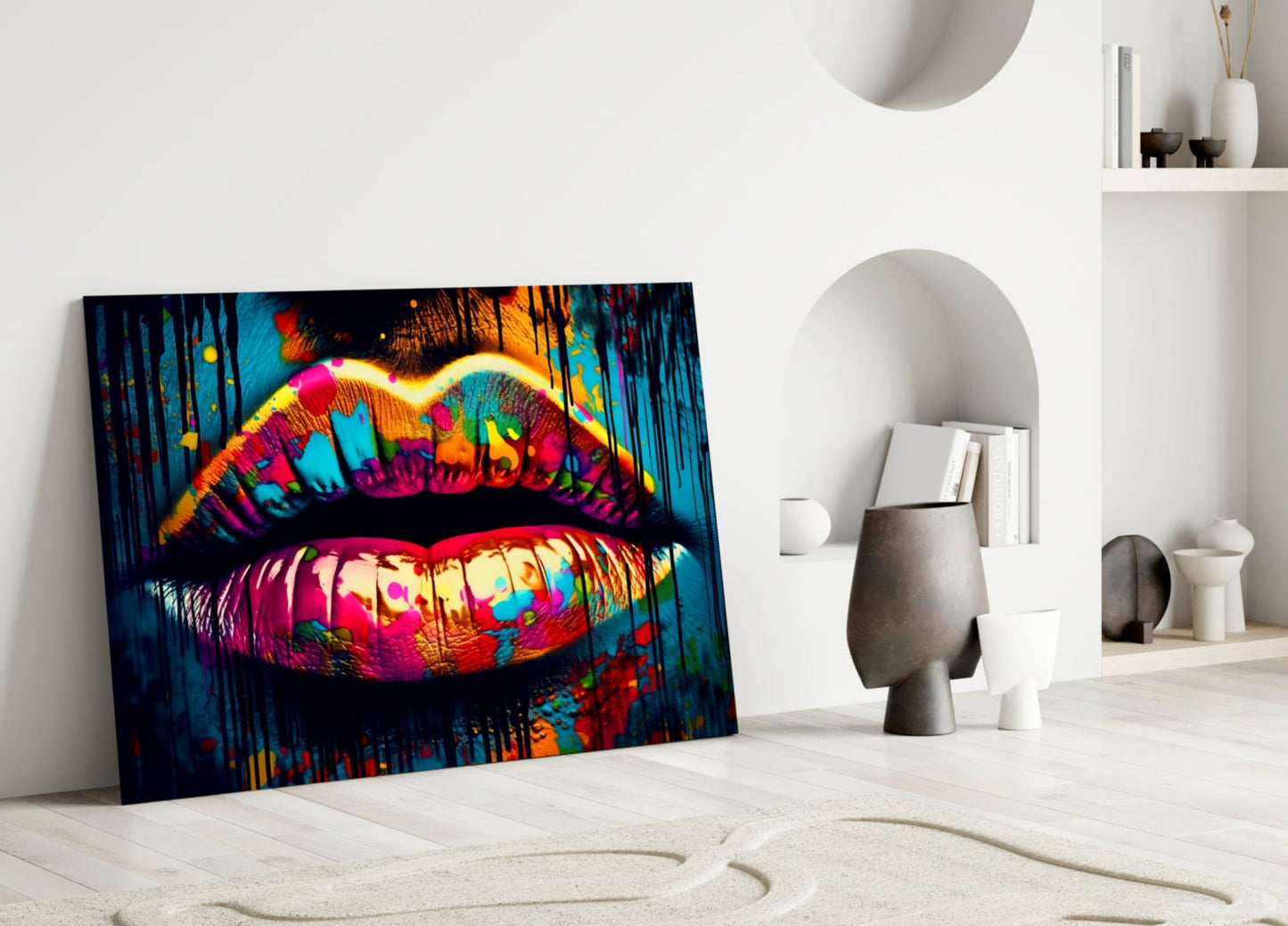 Lips Glass Wall Art | Linee D Eleganza