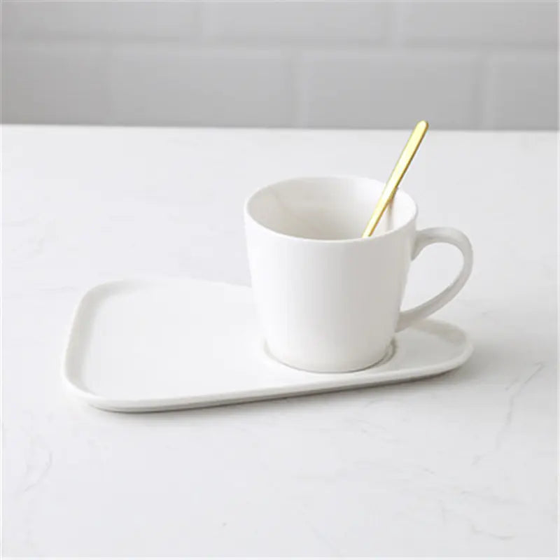 Matte Ceramic Coffee Cup and Saucer Set for Tea