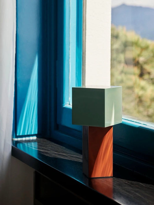 Lampada da Tavolo Moderna Geometrica Memphis – Bauhaus Pivot ATD7, Dimmerabile e Portatile | Designer Table & Bedside Lamp